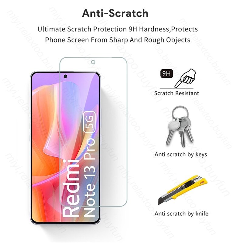 Redmy Note13 Pro 4G 5G Glass 6In1 HD Tempered Glass Screen Protector For Xiaomi Redmi Note 13 Pro 5G 2024 Camera Protective Film