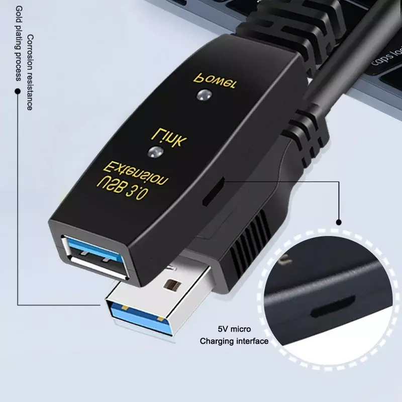 Actieve Usb 3.0 Extension Cable 5M 10M Met Versterker Usb 3.0 Type A Man-vrouw Usb 3.0 extender Repeater Kabel Cord