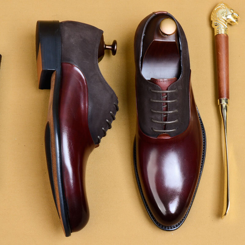 Туфли-оксфорды мужские из натуральной кожи, Классические броги, на шнуровке, классические, для свадьбы, офиса, деловой стиль, брендовые