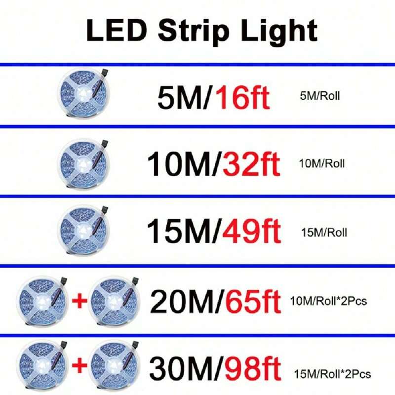 ไฟแถบ LED RGB ขนาด3.28ft/1M ~ 100ft/30M USB พร้อมรีโมท44ปุ่มและแอปควบคุมเสียงเพลงซิงค์ DC5V ไฟหลังทีวีสำหรับตกแต่งห้องปาร์ตี้