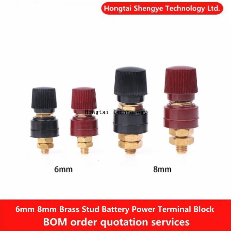 Brass Stud High Current Premium Remote Battery, Power Post Connector Terminal Kit, autopeças, 6mm, 8mm