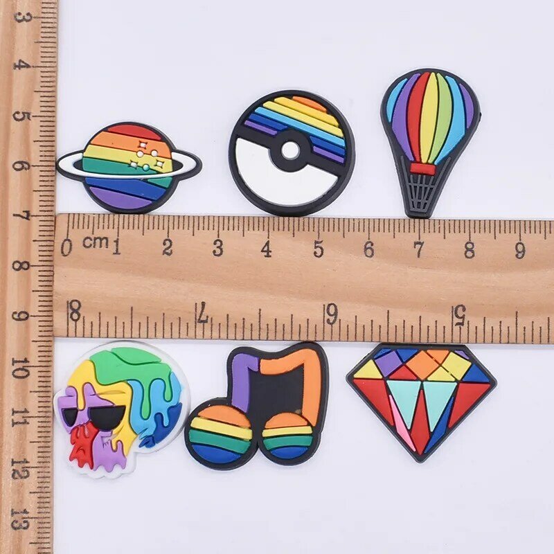 rainbow colorful Shoe Charms decorations accessories alien Air Baloon for Sandals Wristband Bracele Pins Favors for Boys Girls