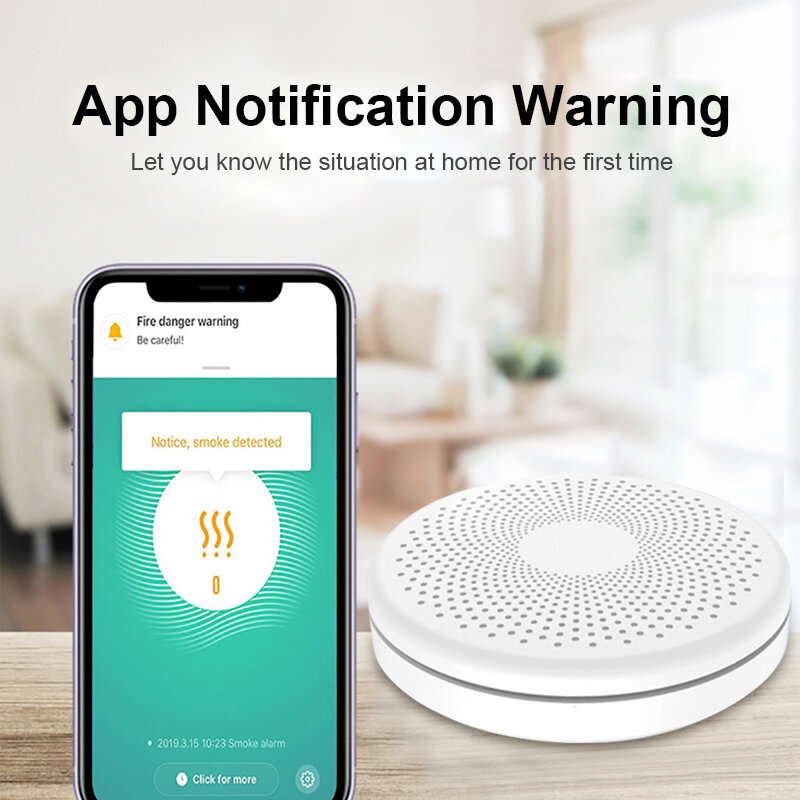 Tuya Wifi 2 In 1 Rookmelder Carbon Sensor Koolmonoxide Co Gas Alarm Fire Alert App Remote Monitoring Smart Leven home Security