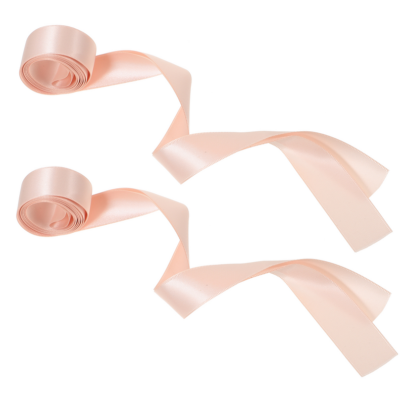 2 Pcs Ballet Shoes For Women Ribbon for Girl Womens Flat Toe Show Pink Satin Elasticity