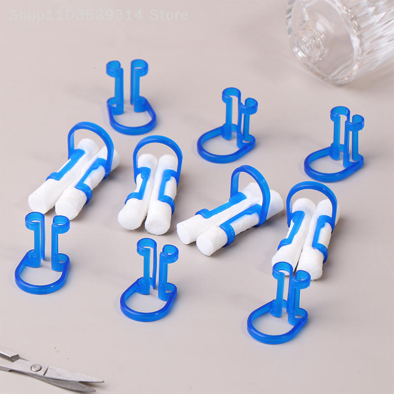 10 sztuk ortodontyczny dentystyczny bawełniany klips w rolce Ortho plastikowy niebieski izolator narzędzie jednorazowy bawełniany uchwyt klinika dentystyczna materiały laboratoryjne