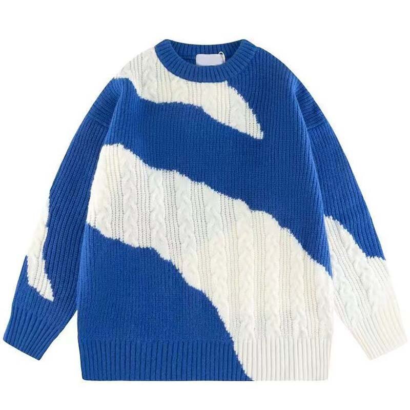 Autunno/inverno 2022 nuova collezione maglione girocollo puro maglione di marca di moda di strada Design da uomo senso cuciture a contrasto pullover