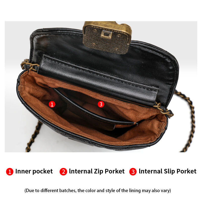 Łańcuszek z prawdziwej skóry torba na telefon komórkowy 2023 nowy mini miękka skóra bydlęca plecak z zaawansowaną teksturą niszową torbą na ramię