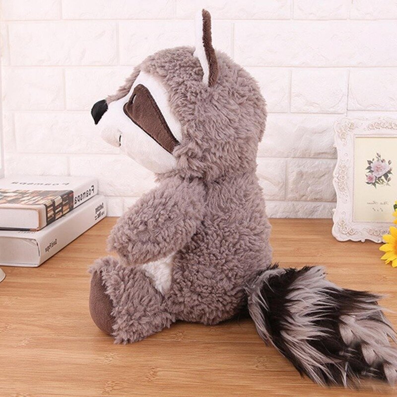 Juguete de peluche de mapache Kawaii para niñas y niños, almohada de muñeca de animales de peluche suave de mapache encantador, regalo de cumpleaños para bebés, 55cm