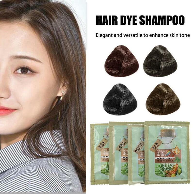 Shampoo 10pcs Bubble Natural Plant Hair Dye Long-lasting Hair Шампунь Hair Волос Effective And Color Для Coloring Convenien A2l3