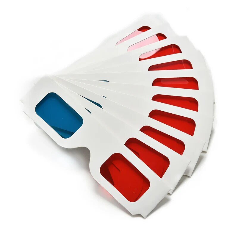 1-100 Stück universelle Ana glyphen karton Papier rot & blau Cyan 3D-Brille für Film karton 3D-Brille Großhandel