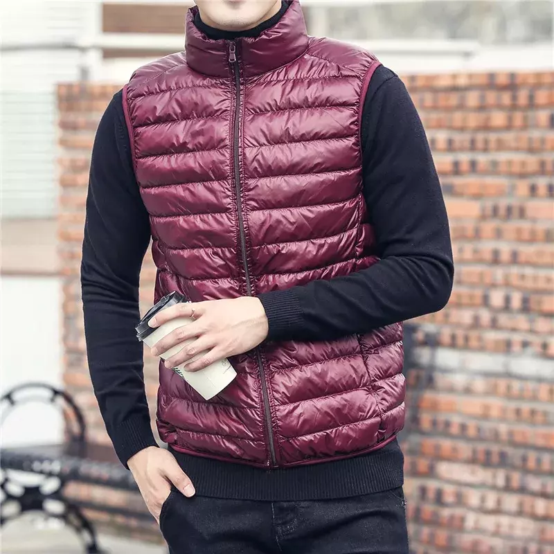 Piumino da uomo di marca di moda cappotti nuovo inverno Casual senza maniche leggero piumino d'anatra cappotti giacca invernale da uomo maschile