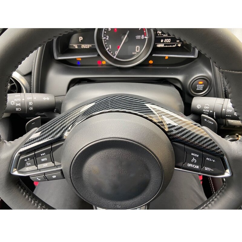 Carbon Fiber Stuurwiel Frame Cover Trim Voor Mazda 2 Demio Dl Sedan Dj Hatchback 2018 2019
