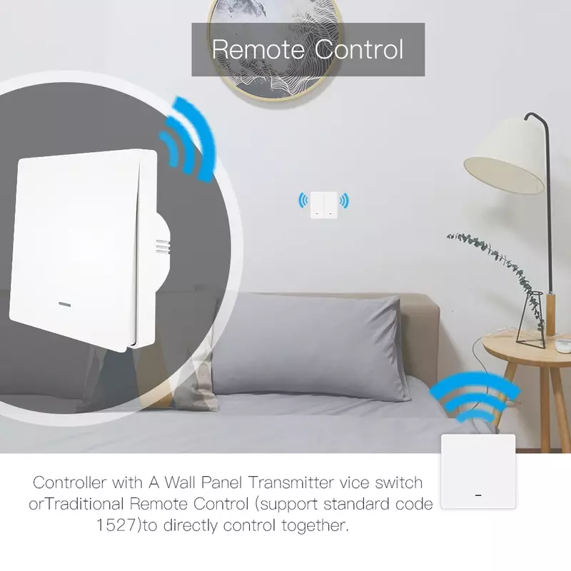 WiFi inteligentna ściana włącznik światła RF433 nadajnik wciskany inteligentne życie pilot aplikacji Tuya działa z Alexa Google Home