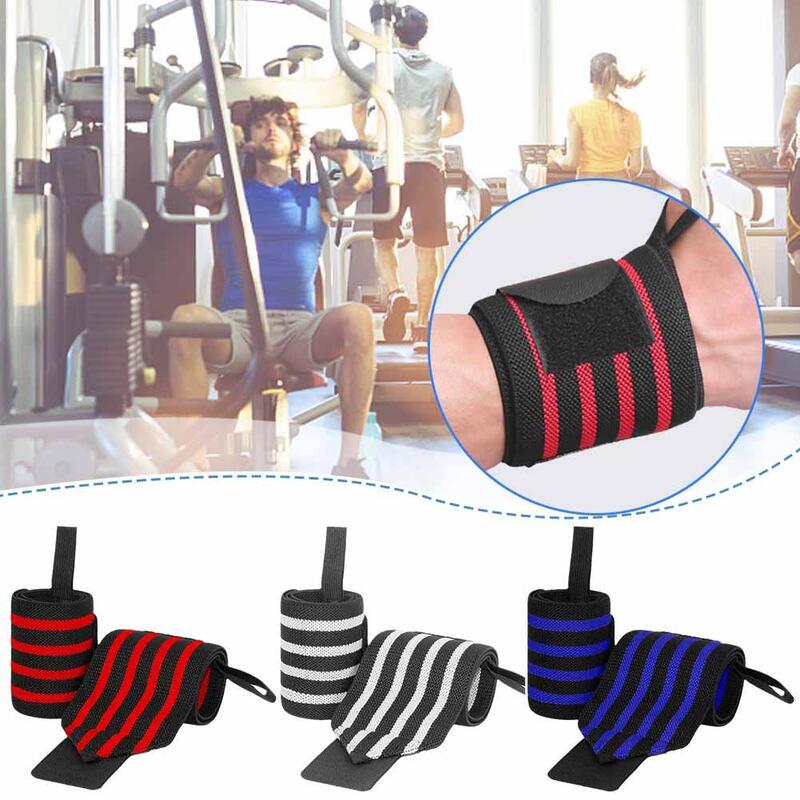 1pair Wrist Wrap Weight Lifting Brace Strap Hand Support Bar Gym Training Fitness Wristband Padded Cross T4E1