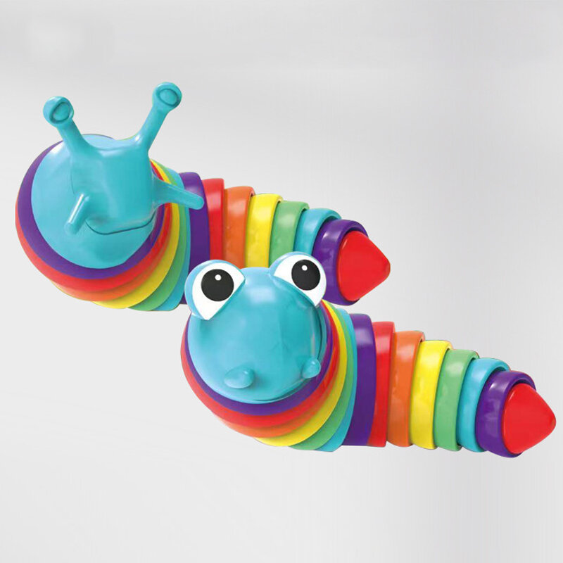 3D Fidget Slug Crawling Sensory Squirming Toy insetti Worm Caterpillar Fidget Adult ADHD autismo Release antistress giocattoli per bambini