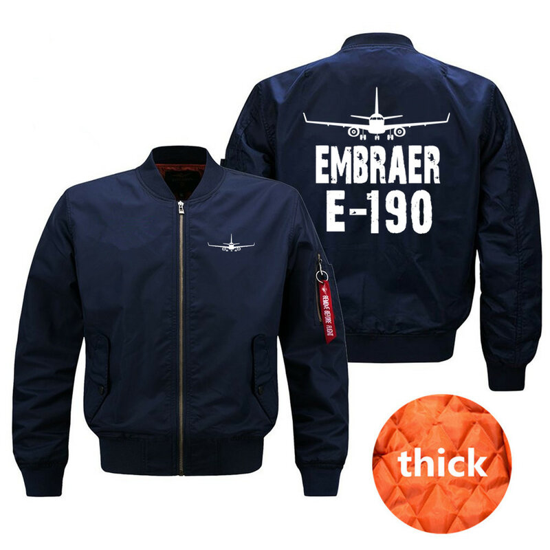 Embrer Men'sボンバージャケット、アビエイターコート、E-190ピース1、春の秋と冬