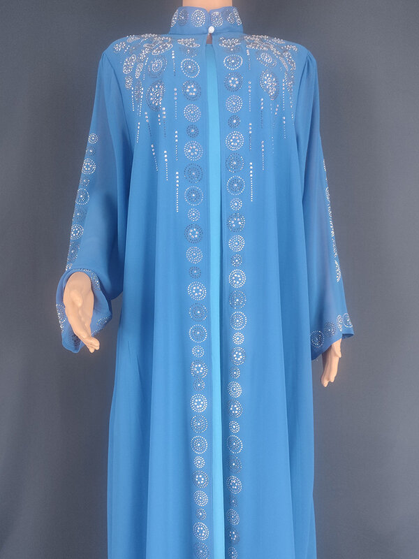 2023 gaun Afrika untuk wanita Dashiki gaun Maxi musim semi musim panas wanita pakaian tradisional Afrika 8841 Abaya Muslim