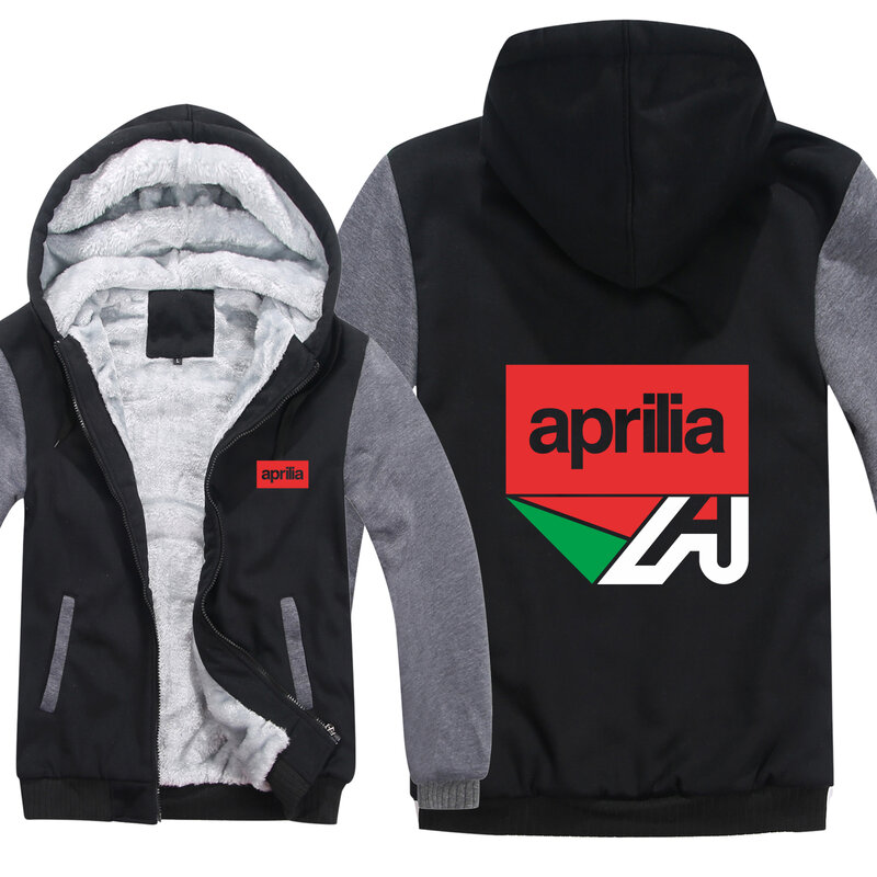 Aprilia-男性用オートバイジッパーコート、フリースパーカー、厚手のコート、モータートレーナー、男性服、新しい、2023