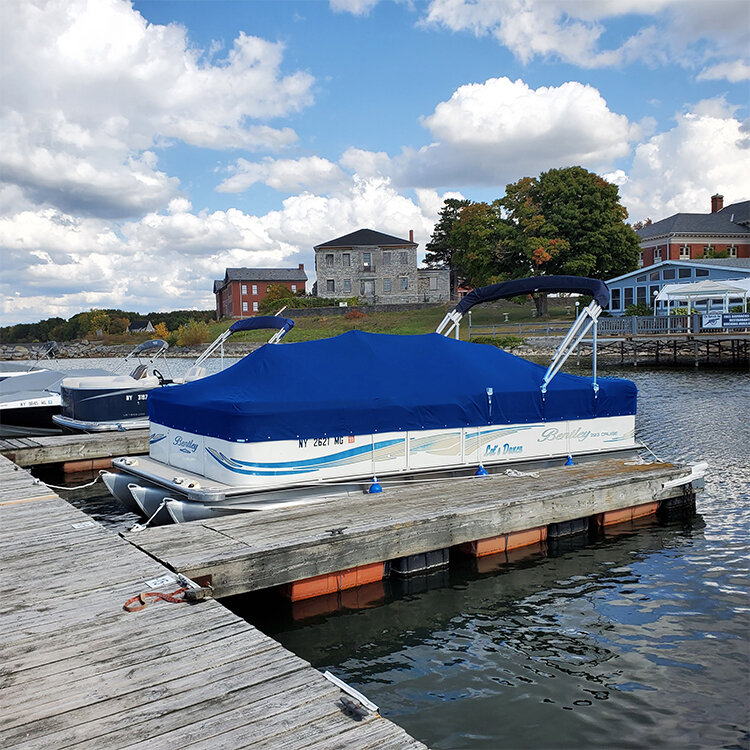 مركب صيد سمك مقاوم للماء غطاء قارب 19ft زورق عائم غطاء قارب