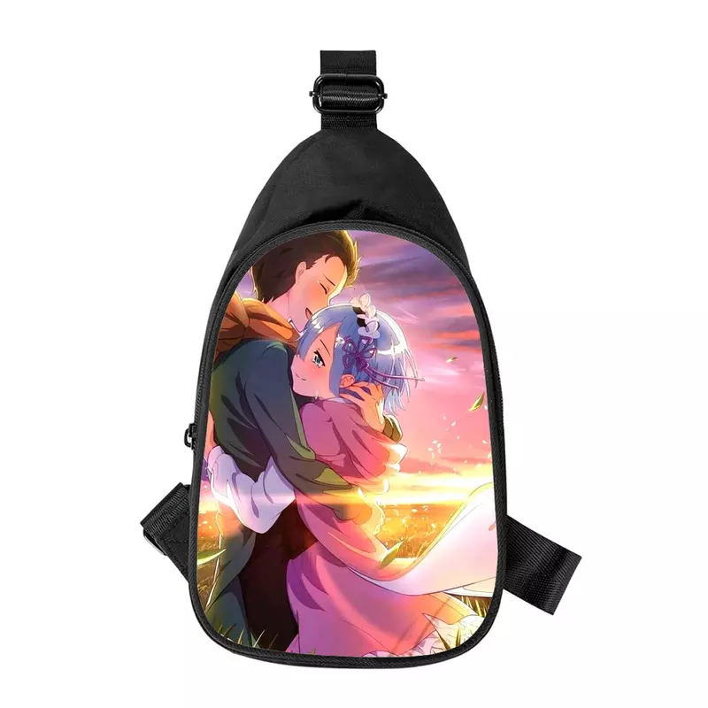 Мужская нагрудная сумка через плечо Re zero Rem с аниме-принтом
