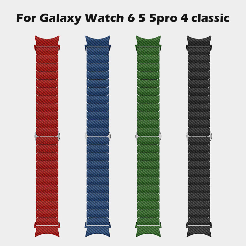 Carbon Fiber Strap for Samsung Galaxy Watch, No Gap Bracelet for Galaxy Watch 6, 5, 4, 6, 5, 4, 40mm, 44mm, 45mm, clássico, 47mm, 43 milímetros