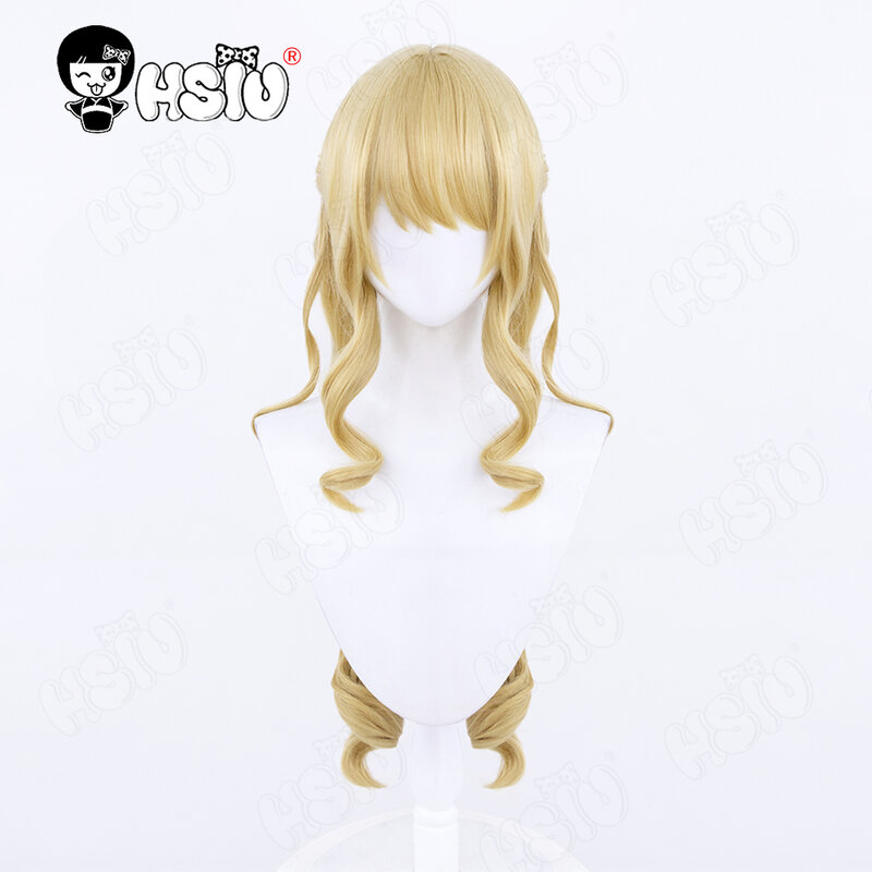Navia Caspar Cosplay Wig Fiber synthetic wig Game Genshin Impact Cosplay Wig「HSIU 」Mix light gold Long Wig+Wig cap