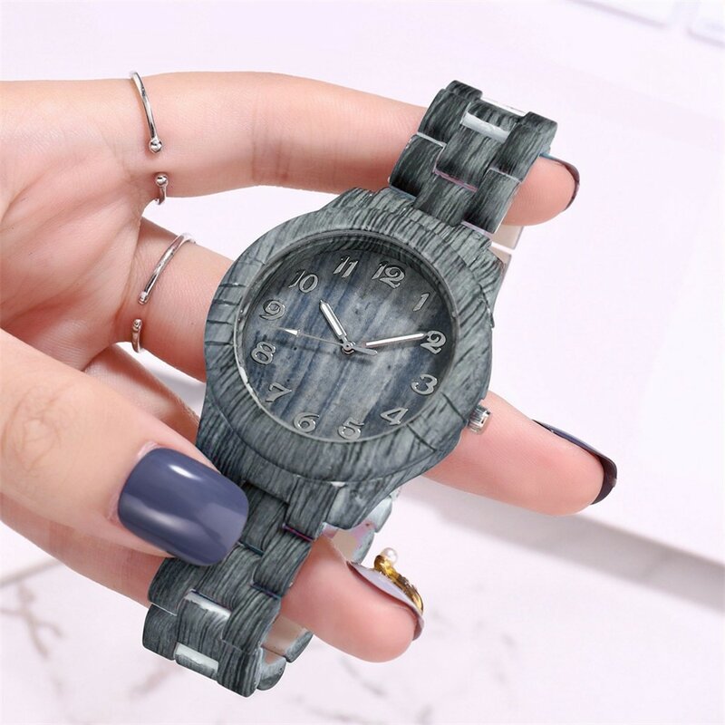 Męskie zegarki na rękę wysokiej klasy modne męskie zegarki z drewna słojów cyfrowe drewniane kwarcowe zegarki 2023