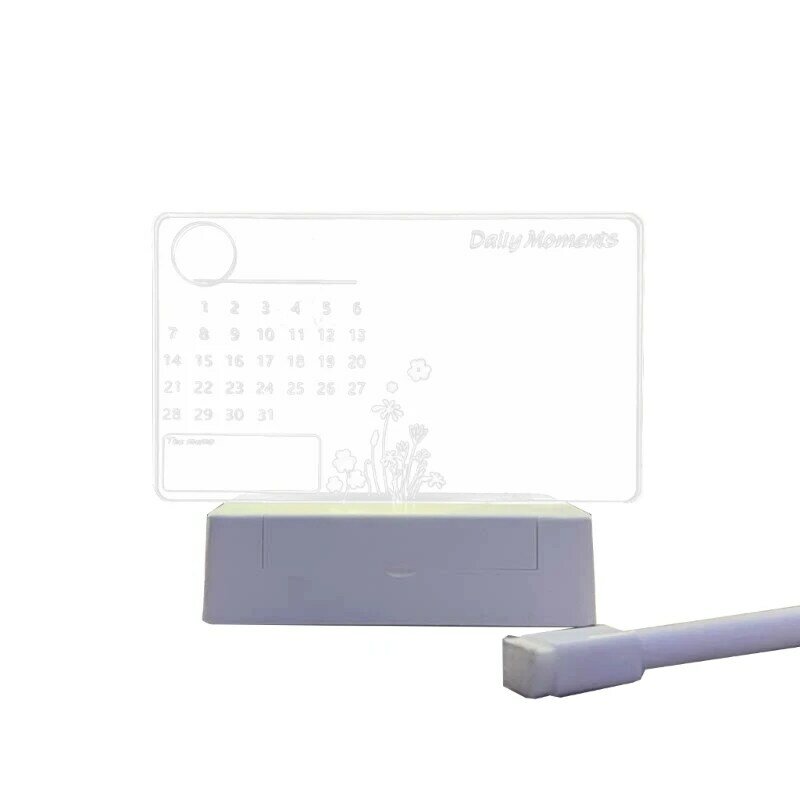 Pennarello cancellabile per calendario in acrilico trasparente incluso per pianificatore da scrivania da ufficio