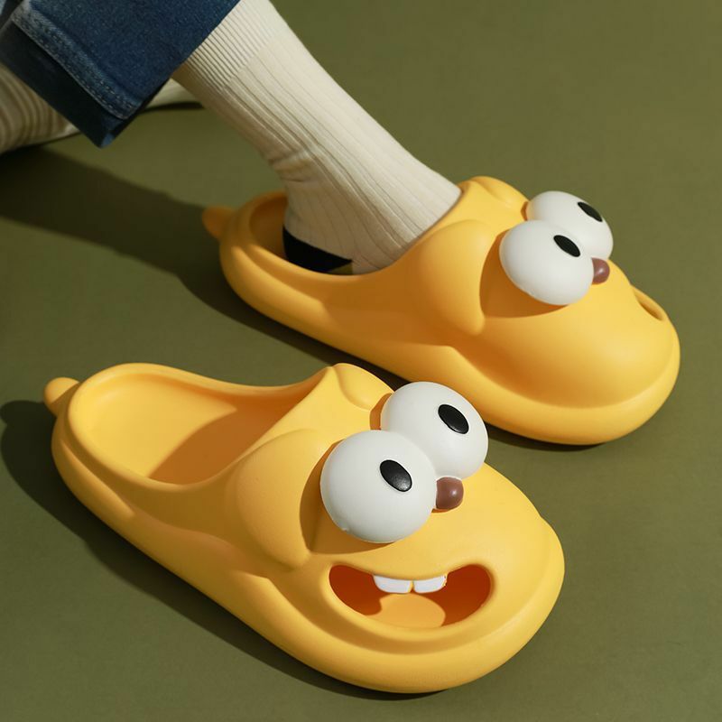 Funny Cartoon Dog Slippers Women Summer 2023 New Hollow Out Thick Sole Anti-slip PVC Slippers Shoes for Women Zapatos De Mujer