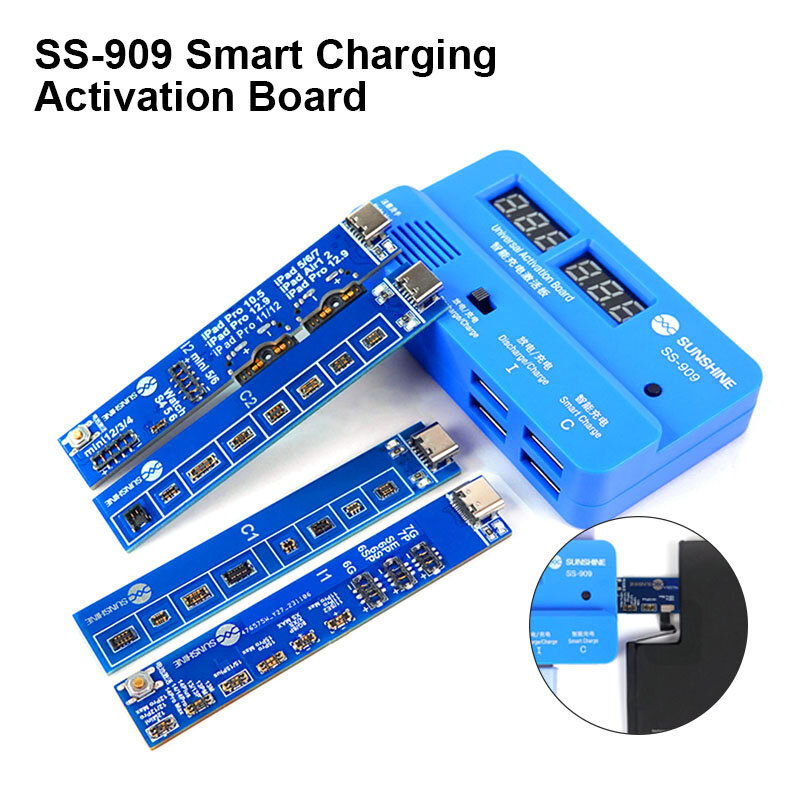 SUNSHINE SS-909 스마트 배터리 고속 충전 도구, 원 키 충전 활성화 보드, IP 6G-15ProMax 패드, HW/OP/VI/MI/SAM용 V9.0