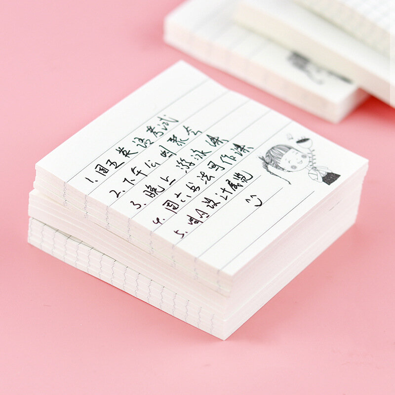 4 Stuks Creatieve En Minimalistische Briefpapier Voor Meisjes Horizontale Lijn Gemak Stickers Voor Kantoor En Studie Tranenbare Notitieboek