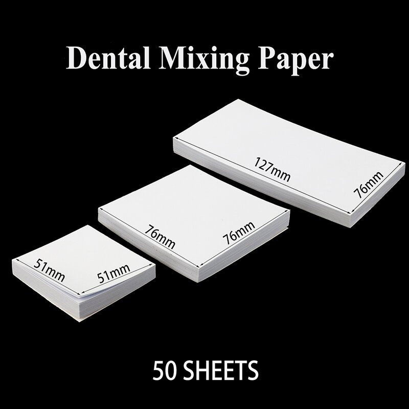 50pcs Dental Disposable Mixing Paper Dentistry Tools Cement Mixing Pad Paper Denture Lab Tool Material