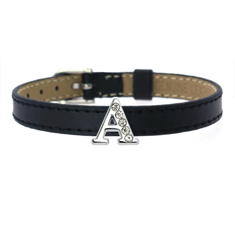 Breloques à glissière en demi-strass 8MM A-Z, 10 pièces, adaptées au Bracelet, au Bracelet, au collier d'animal de compagnie et au cadeau