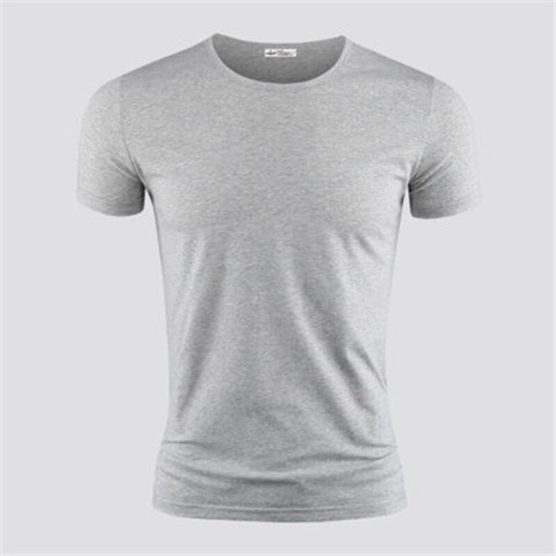 2024 Men's T Shirt Pure Color V Collar Short Sleeved Tops Tees Men T-Shirt Black Tights Man T-Shirts Fitness For Male Clothes