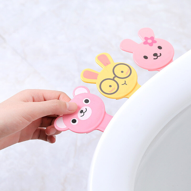 Cartoon Cover Lifter Toilet Seat Handle Bathroom Lid Cover Toilet Bowl Seat Lift Handle Bathroom Toilet Seat Holder Accessories