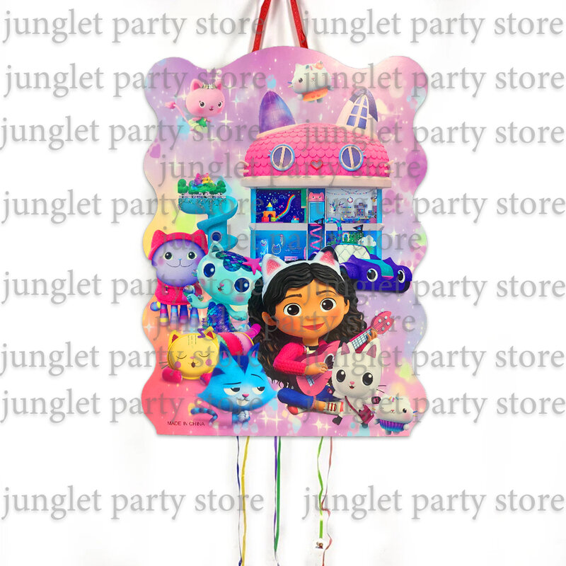 1pcs/lot Gabby Theme Pinatas Happy Birthday Party Girls Kids Favors Baby Shower Decorations DIY Paperboard Pinata