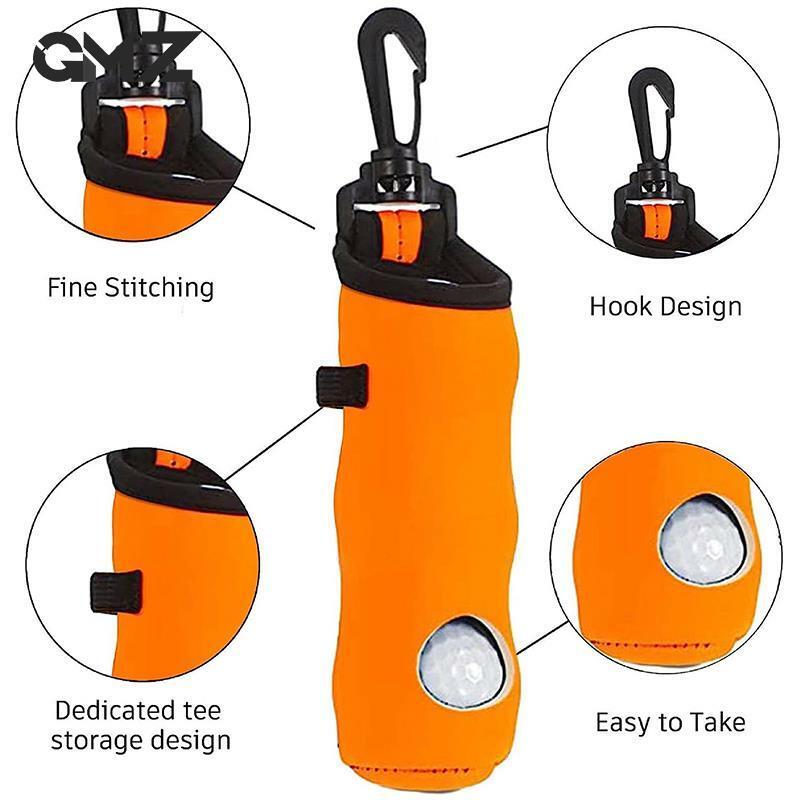1pcs Golf Ball Bag Portable Mini Golf Ball Waist Pack Can Hold 3 Golf Ball 3 Nail Storage Pouch Waist Belt Clip Golf Accessories