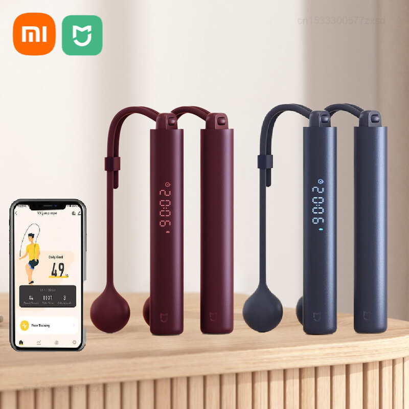Cyfrowy licznik skakanka Xiaomi Mijia z aplikacją z regulowaną kalkulacją kalorii sportowe ćwiczenia Fitness tracą na wadze