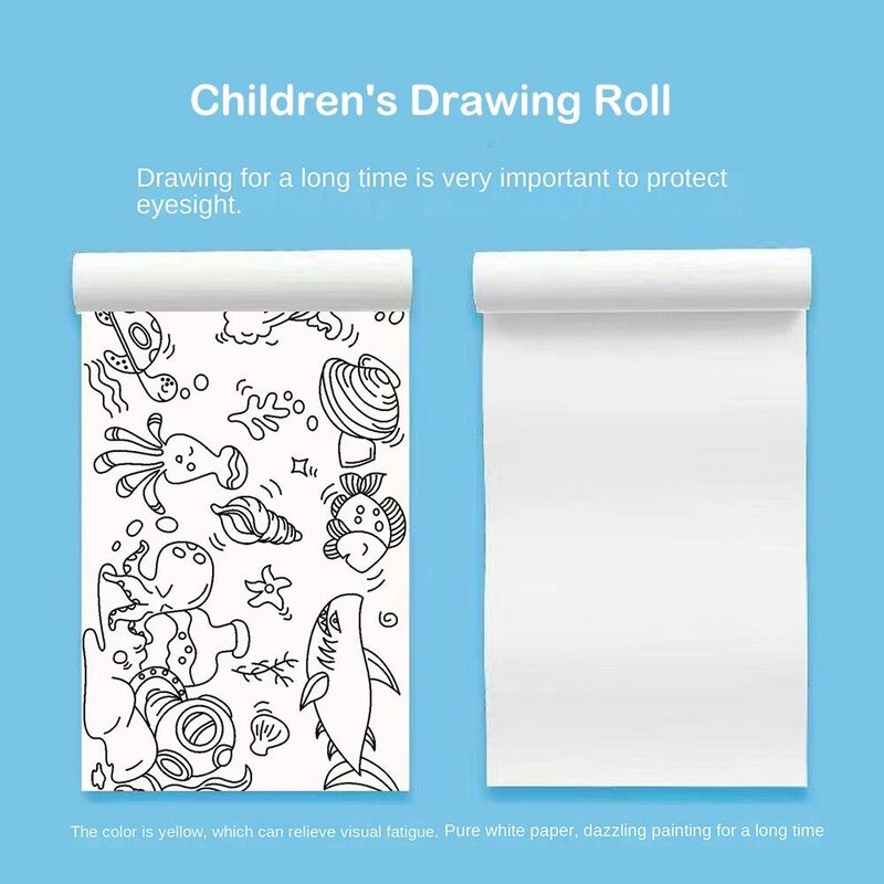 Educational Kindergarten Adhensive Children's Drawing Roll Kindergarten DIY Toys Blank Coloring Sticker Color Filling Sticker