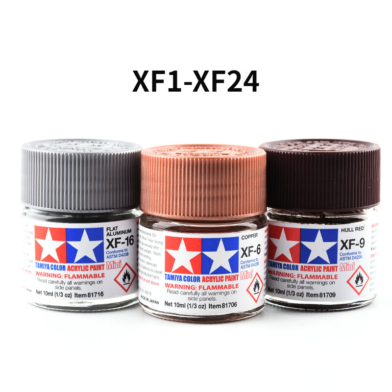 10ml Tamiya XF1-XF24 model paint water-based acrylic paint  colored paint matte series 11