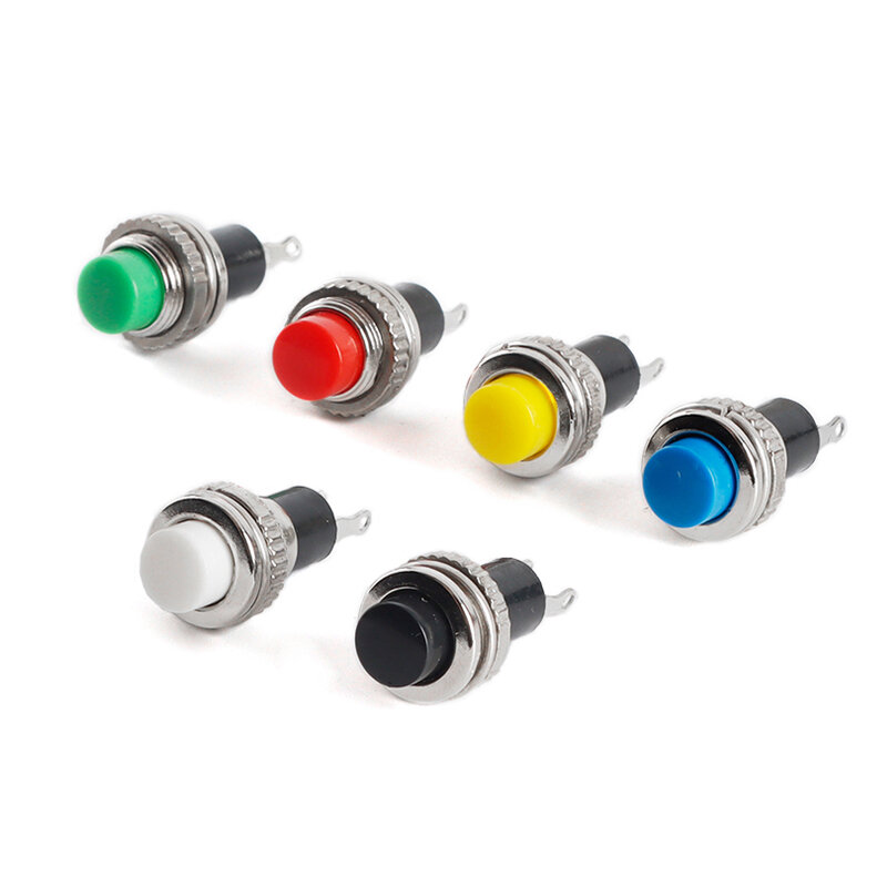 10PCS 10MM small push-button switch DS-316 DS-314 unlocked self-resetting doorbell horn switch push-button switch with cable