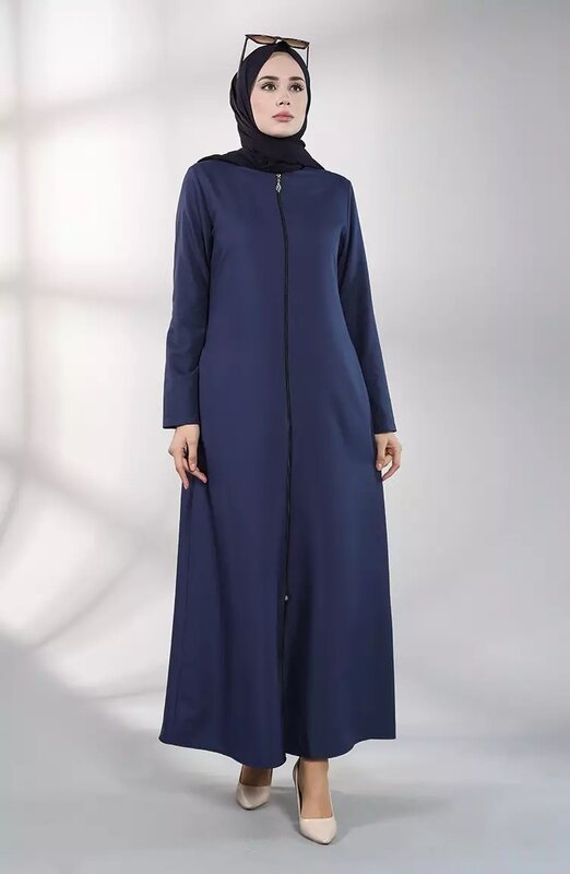 Wepbel-이슬람 드레스 아바야 여성 이슬람 의류 터키어 이슬람 지퍼 카디건 가운, Caftan 이슬람 드레스 Kaftan 솔리드 Caftan