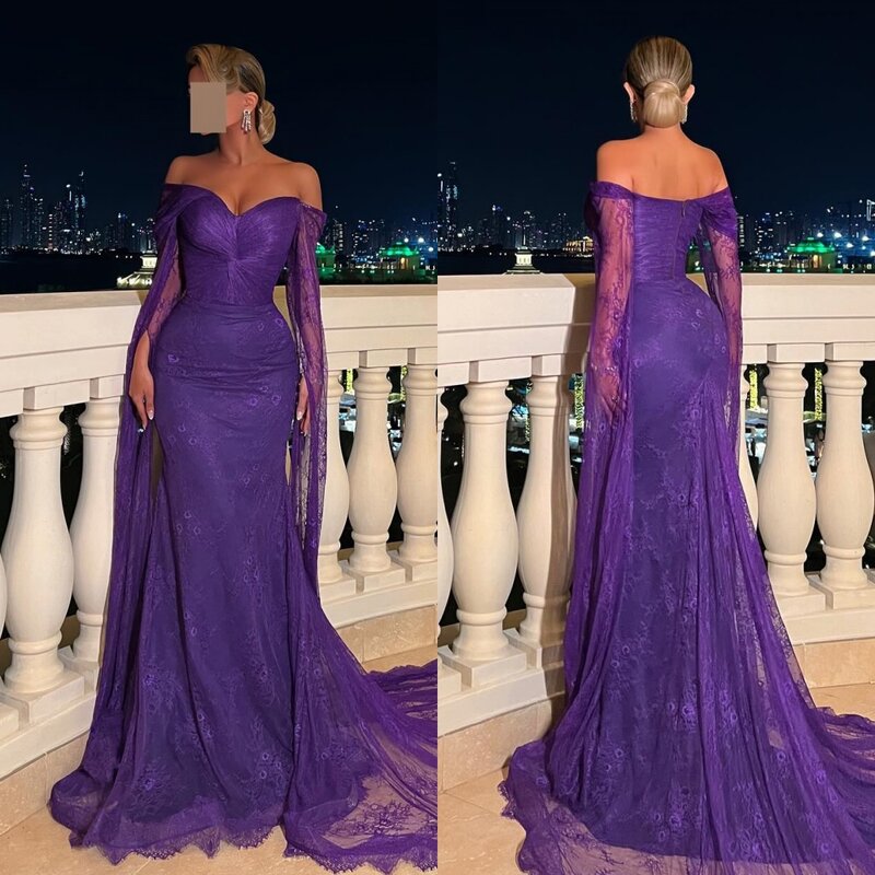Chiffon Flower Ruched Clubbing A-line Off-the-shoulder Bespoke Occasion Gown Long Dresses