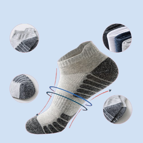 Calcetines tobilleros para correr para hombre y mujer, medias deportivas de corte bajo, transpirables, acolchadas, lote de 5 pares