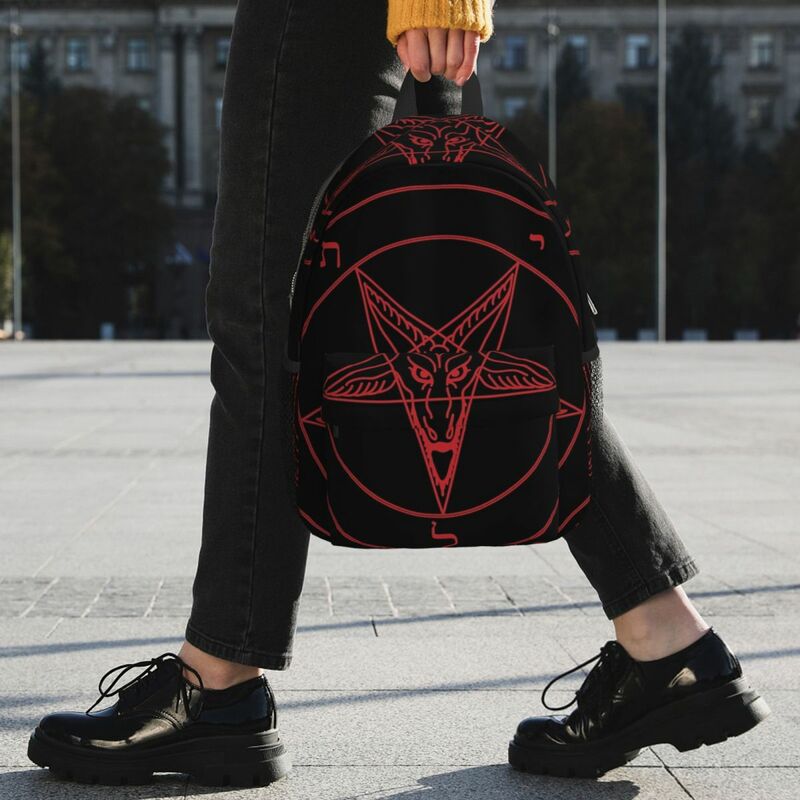 Baphomet-mochila de cabra satánica para niños y niñas, morral escolar de dibujos animados, mochila de viaje, bolso de hombro de gran capacidad