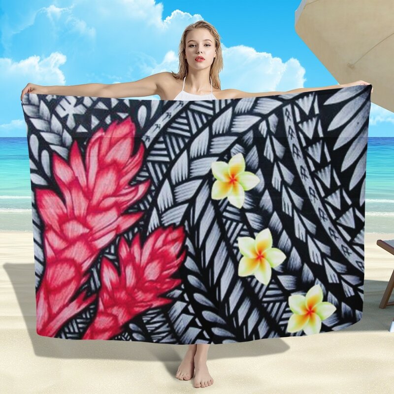 Cumagical Hot Samoa Polynesian Tribla Print Lavalava Ladies Sarongs Multi Wear Beach Pareo Swimsuit Wrap Cover Up for Women