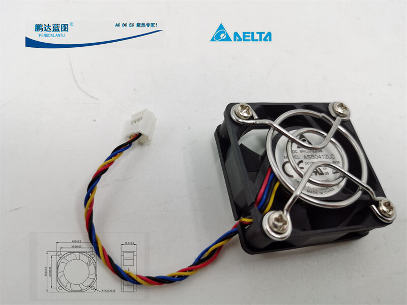 New Asb0412lc Hydro Bearing 12v0. 06A 4015 4cm PWM Mute Switch Cooling Fan40*40*15mm