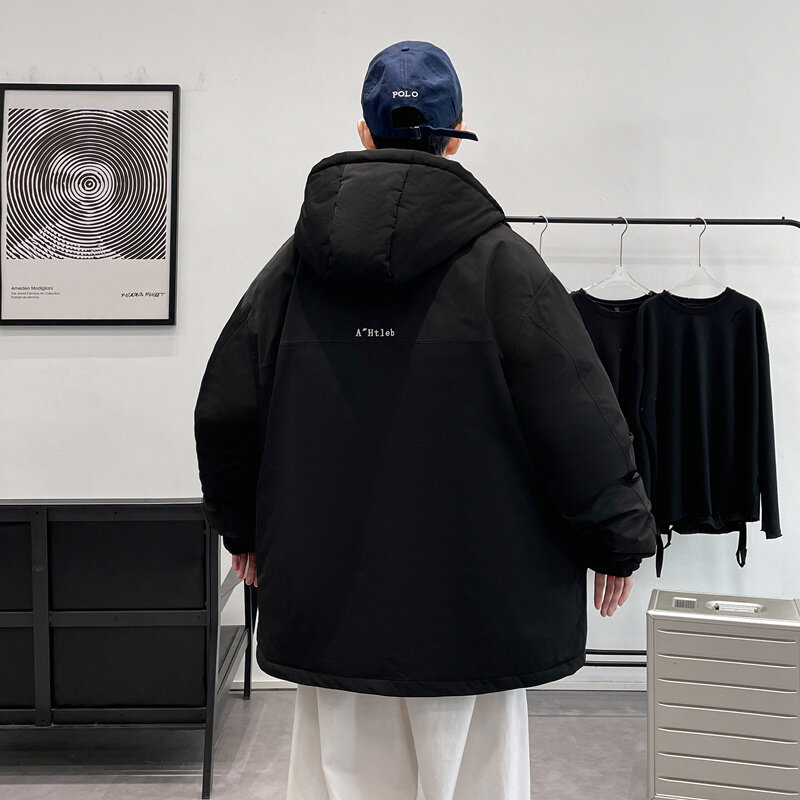 Винтажная зимняя куртка-сафари, теплая пуховая куртка, новинка 2022, Корейская уличная дорожная куртка большого размера с несколькими карманами и хлопковой подкладкой для мужчин
