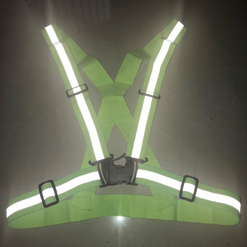 4CM Reflective Vest High Visibility Adjustable Safety Vests Elastic Strip Security Traffic Night Working Running Cycling Vest