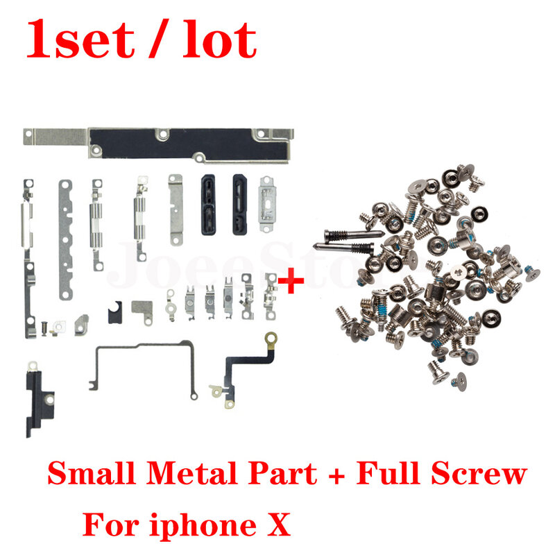 Juego completo de accesorios de soporte interior de Metal pequeño para iPhone X XS XR 11 Pro Max 6 6S 7 8 Plus, placa de escudo de soporte con tornillos completos